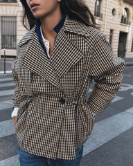 Helena Trench corto a quadretti con coulisse