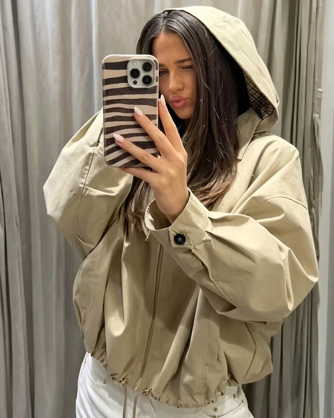 SOERA Julia Hooded Zip Jacket - Jacket - SOERA-372099-KHA-M-78563 Beige M