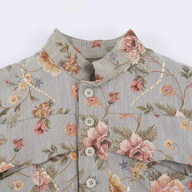 SOERA Laura Vintage Jacquard Cropped Jacket - Jacket - SOERA-203779-PIC-XS-16579 XS