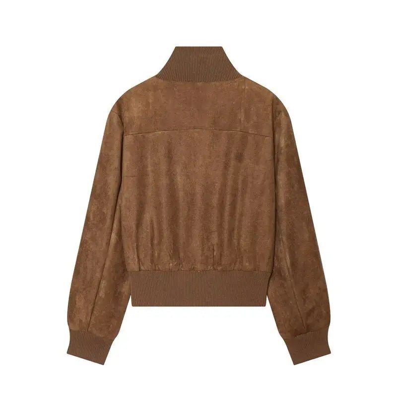 SOERA Natalie Faux Suede Bomber Jacket - Jacket -  White XS