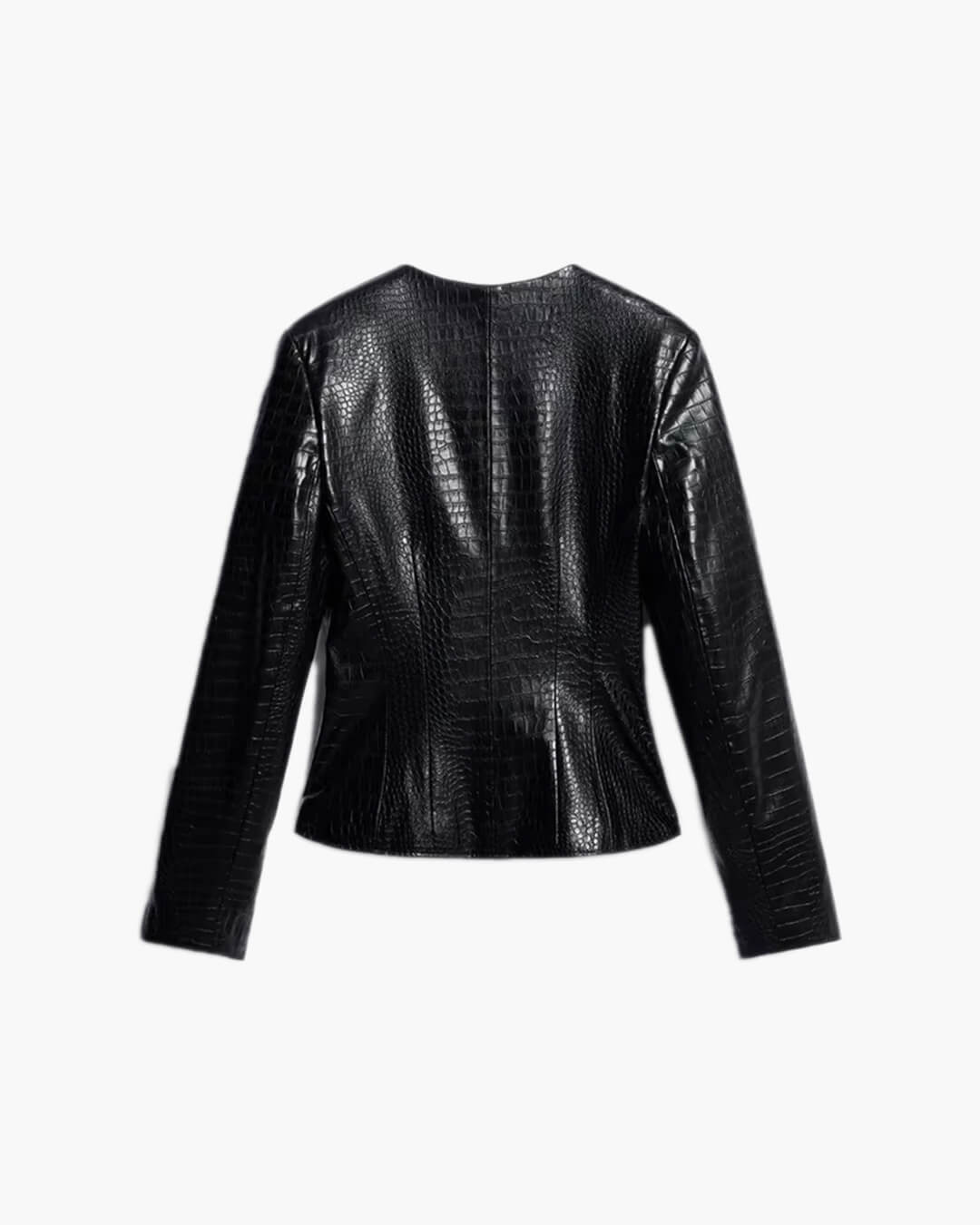 SOERA Sandra Croc Embossed Faux Leather Jacket - Jacket - SOERA-971523-BLA-S-60067 Black S
