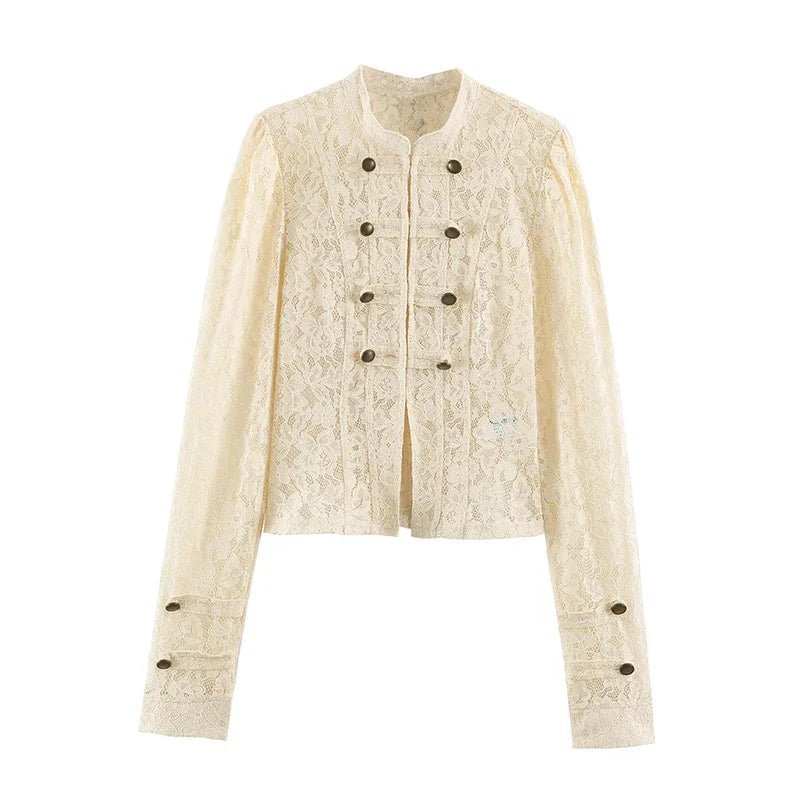 SOERA Sara Sheer Lace Patchwork Jacket - Jacket - SOERA-662851-PHO-S-43299 Beige S