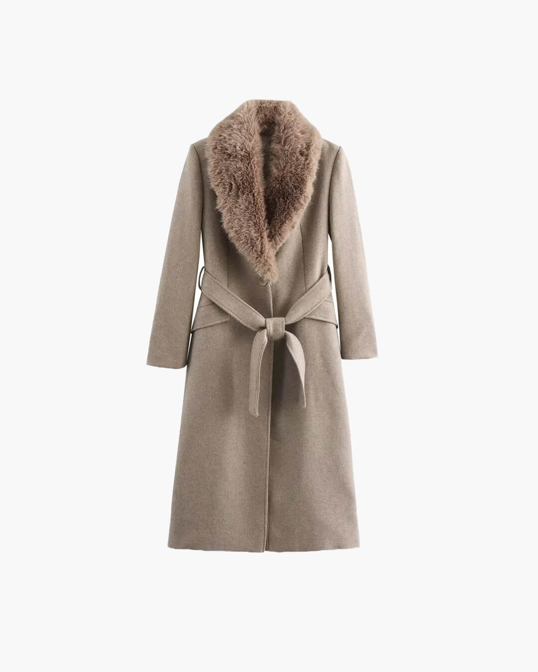 SOERA Flora Faux Fur Collar Maxi Coat - Jackets - 1005008156822535-;dE1764102180810518310 Beige XS