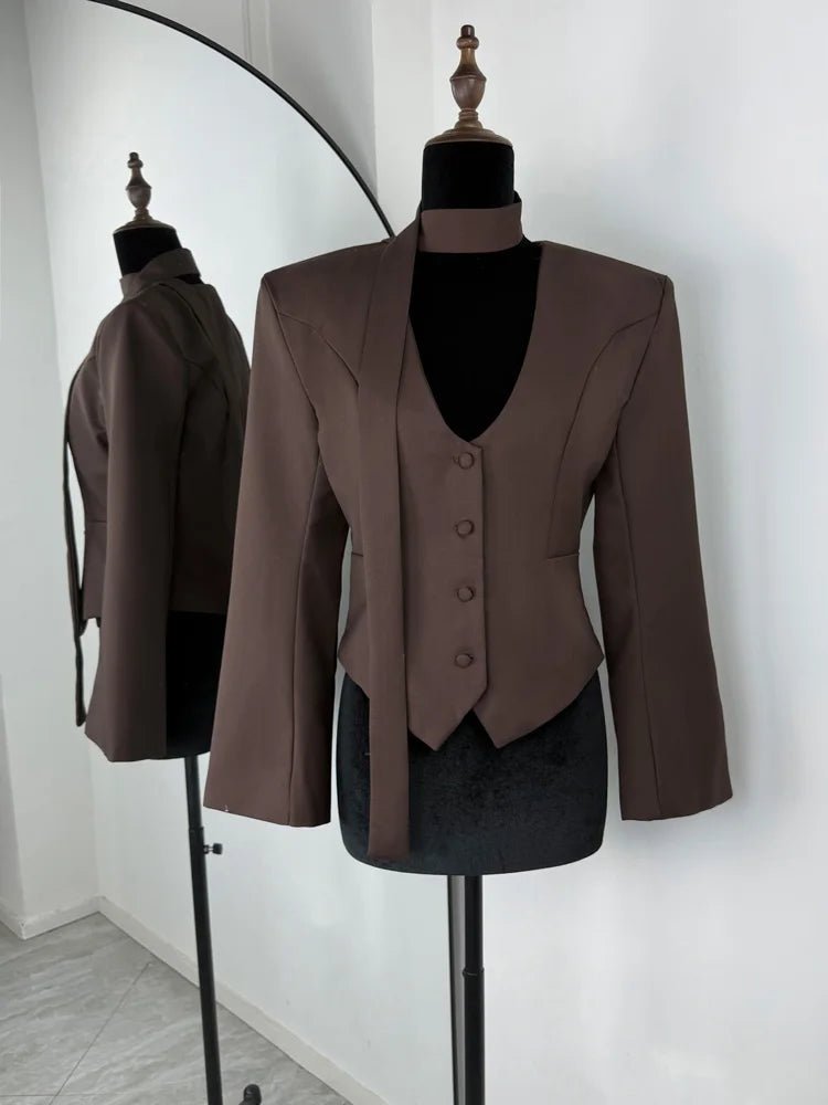 SOERA Angie Lace Up Blazer - Jackets - 1005010034759358-;eN1775118415754668790 Blue S