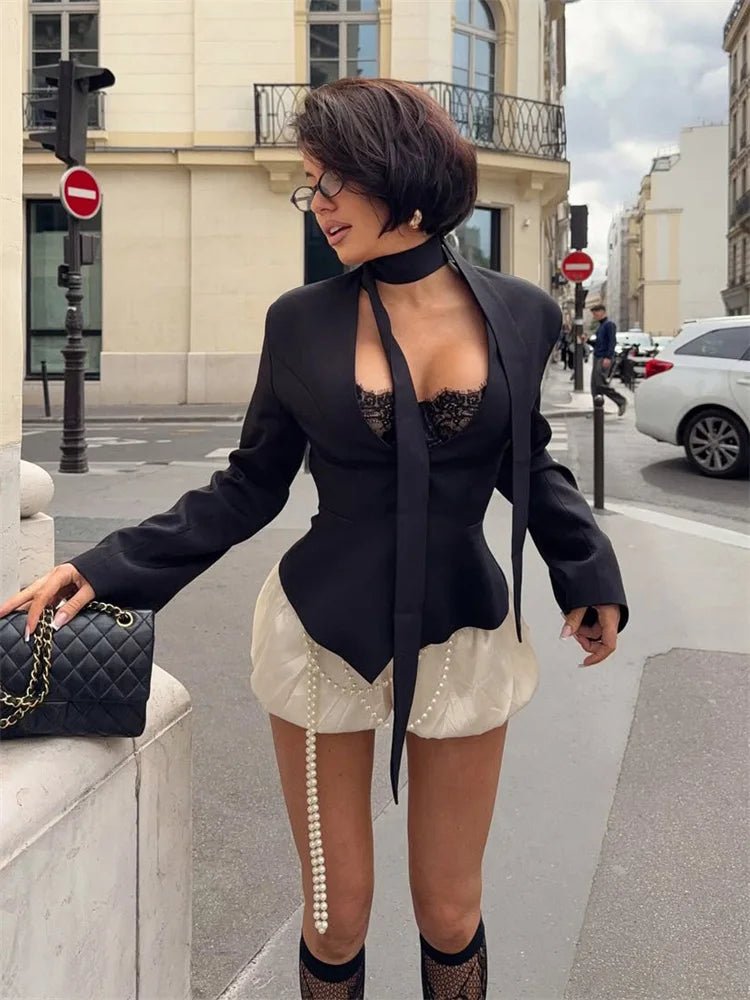 SOERA Angie Lace Up Blazer - Jackets - 1005010034759358-;oa1775118415752599705 Black M