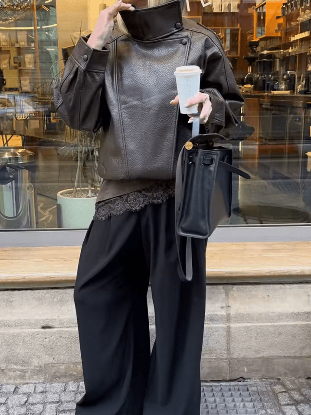 SOERA Carla Asymmetrical Leather Jacket - Jackets -  Brown XS