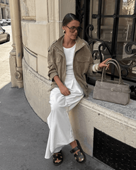 Charice Giacca in Finta Pelle Scamosciata con Collo Alto