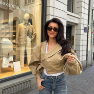Cappotto Courtney con revers e fascia elastica in vita