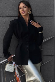 Blazer Daniela senza colletto con cintura