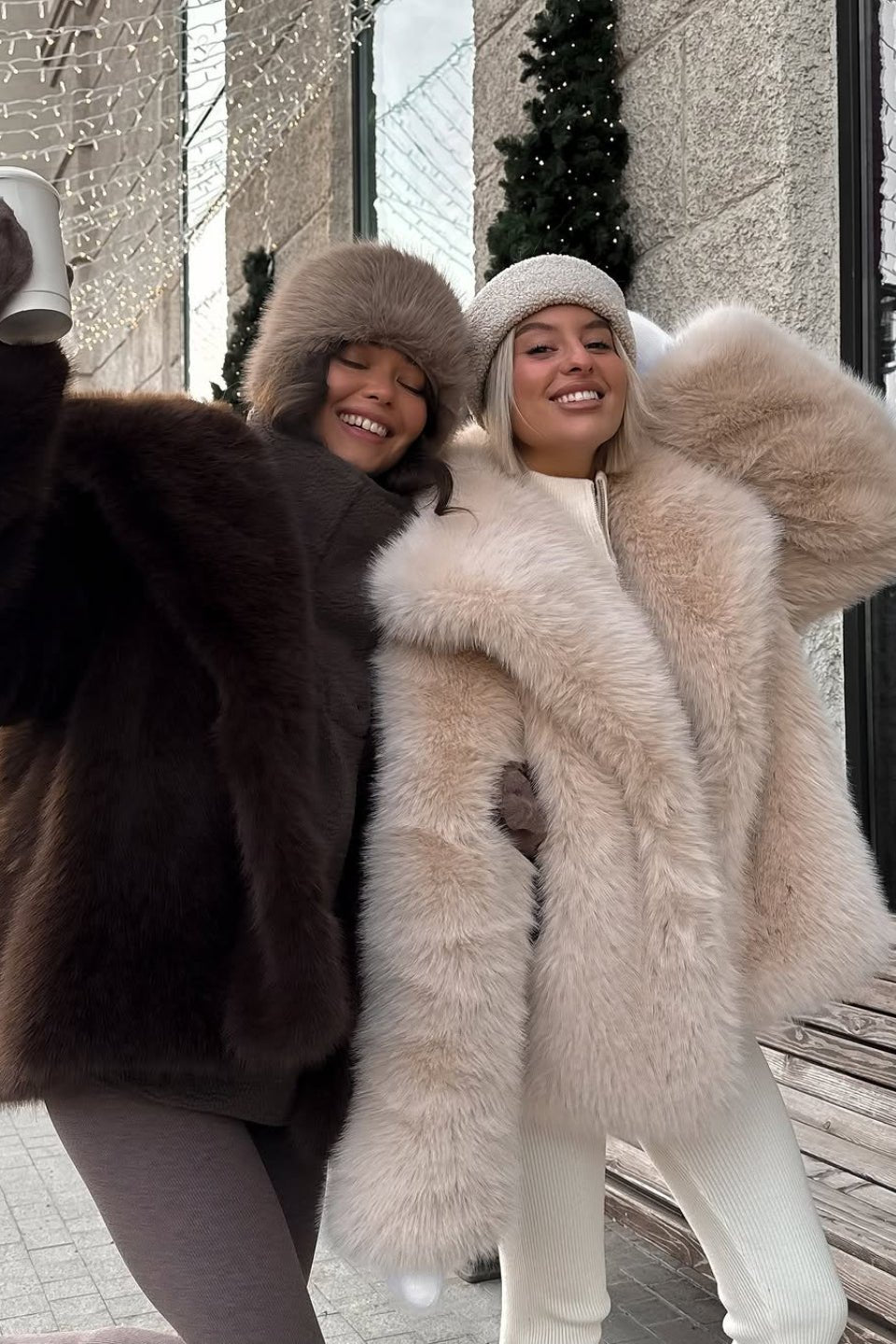 SOERA Emilie Puffy Collar Faux Fur Coat - Jackets - FD1767772172501719908 Beige M