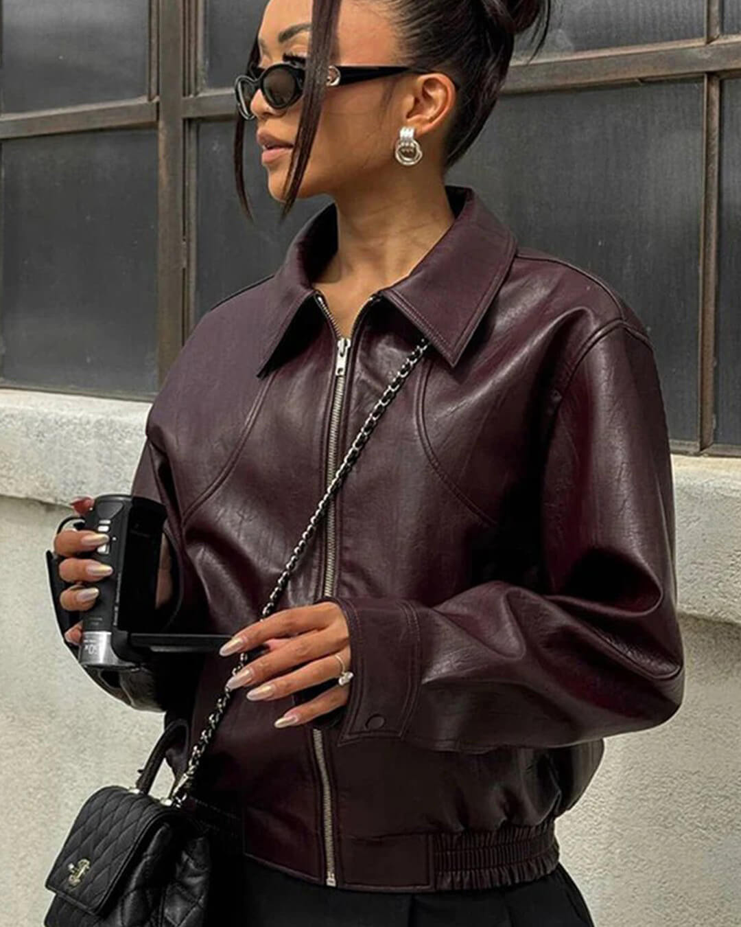 SOERA Harper Faux Leather Bomber Jacket - Jackets - gq1774532669739985266 S