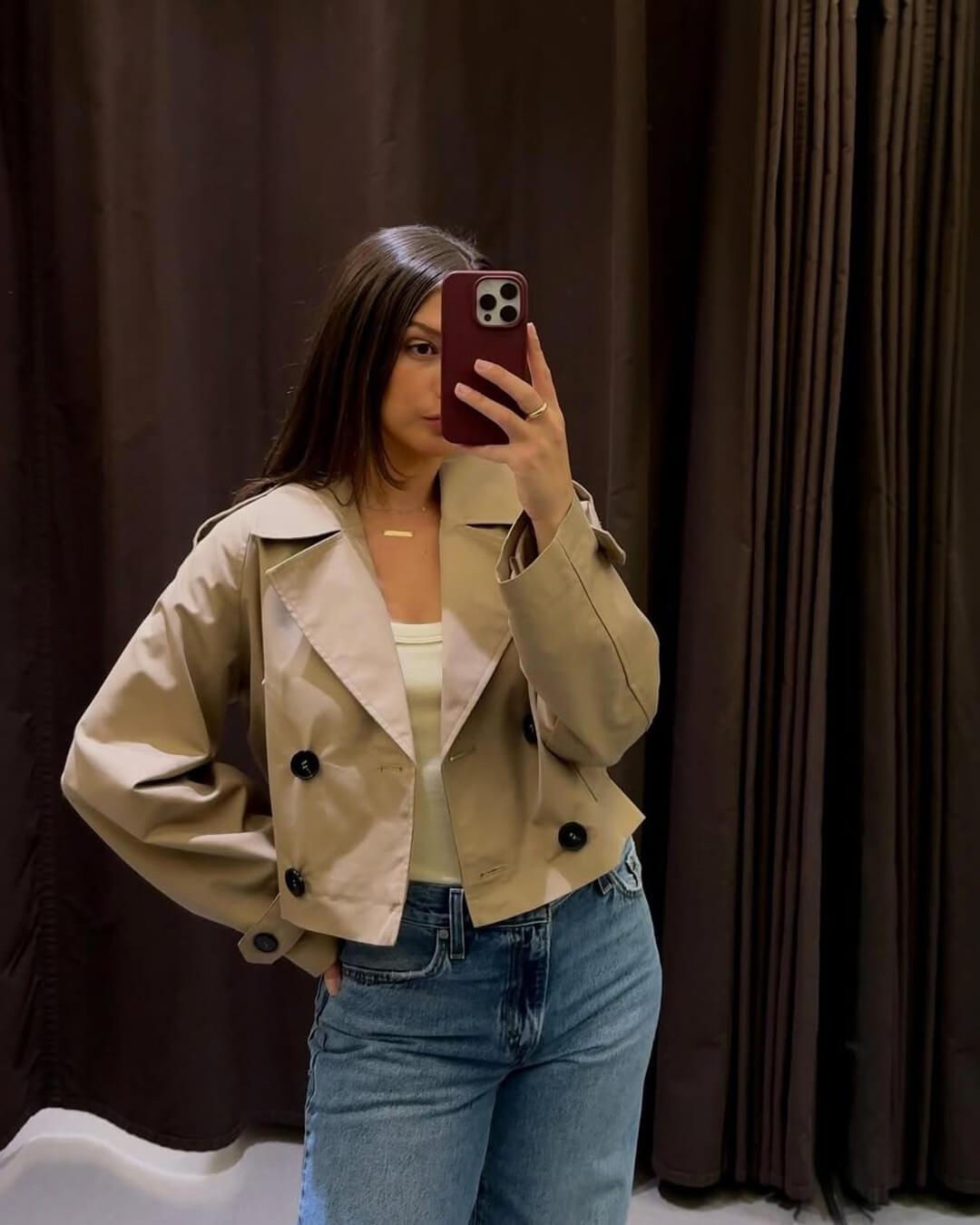 SOERA Janice Cropped Trench Coat - jackets - 3256809547252678-;fH1757549904249988475 Beige S