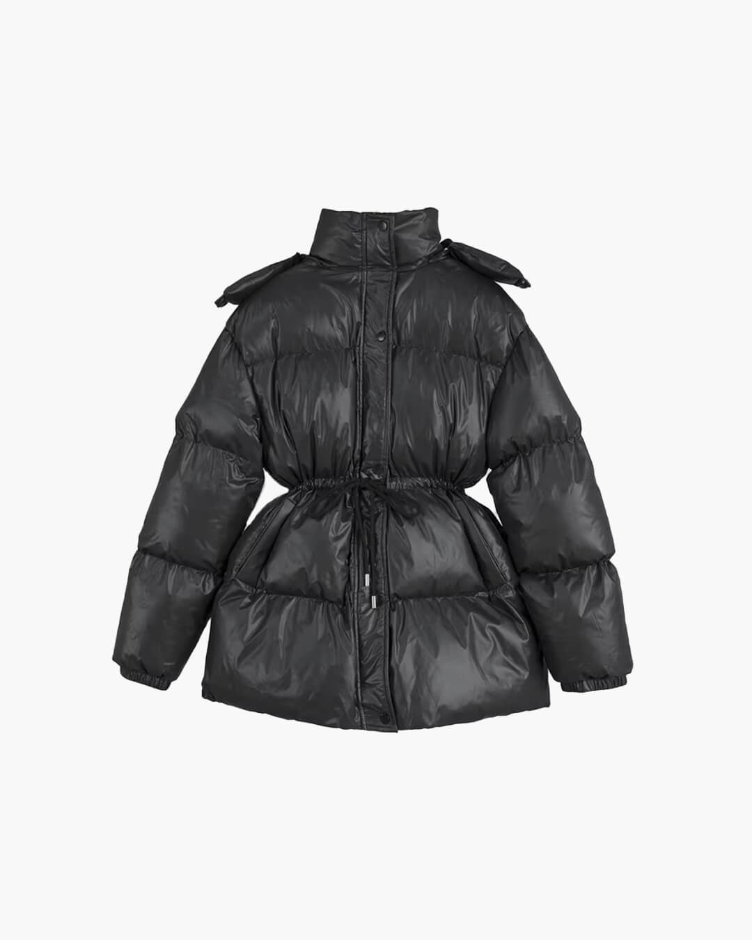 SOERA Lorie Drawstring Hooded Puffer Coat - Jackets - 1005010026834237-;AZ1761217546552007203 Black M