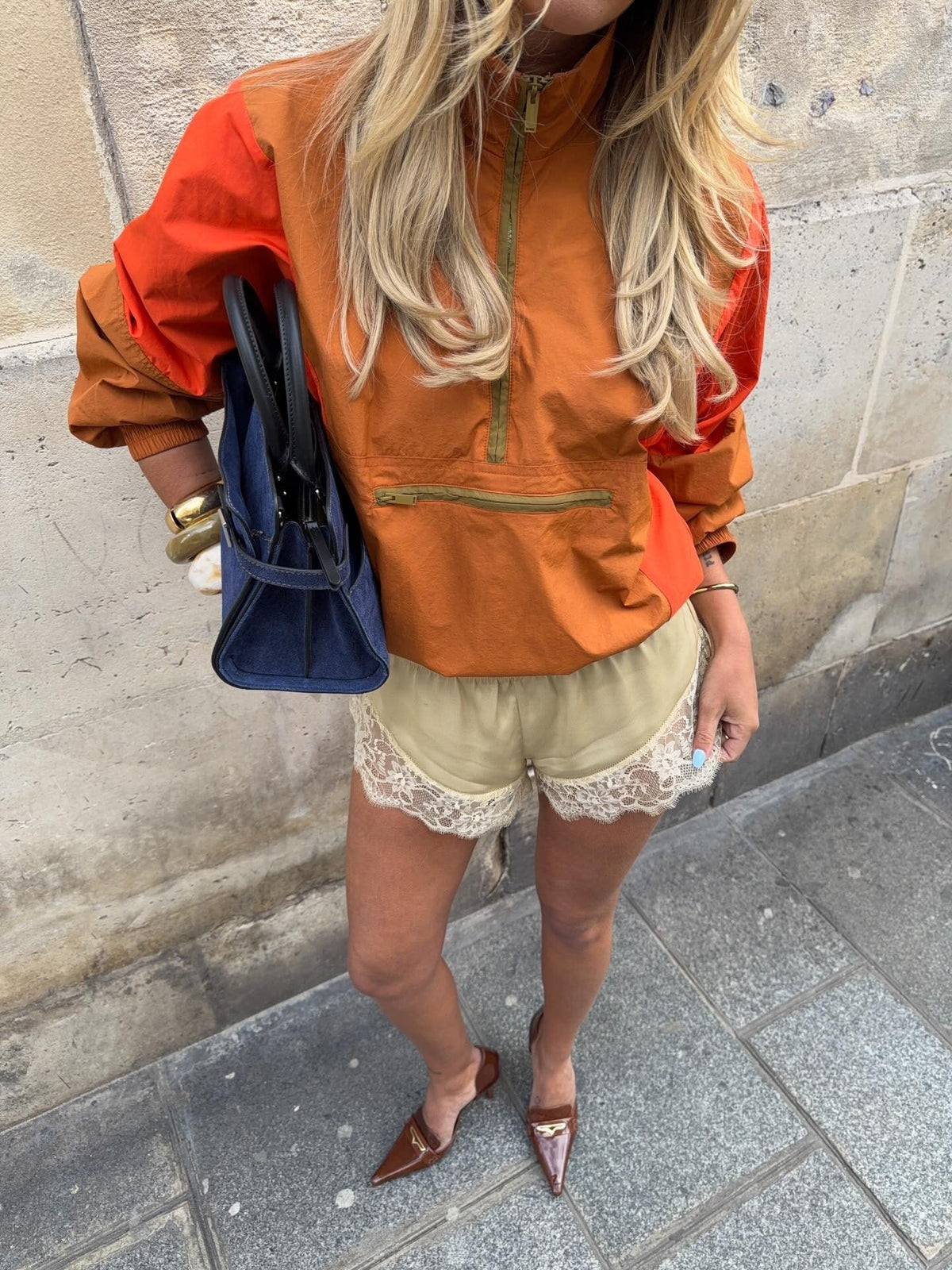 Giacca antivento Margot con mezza zip