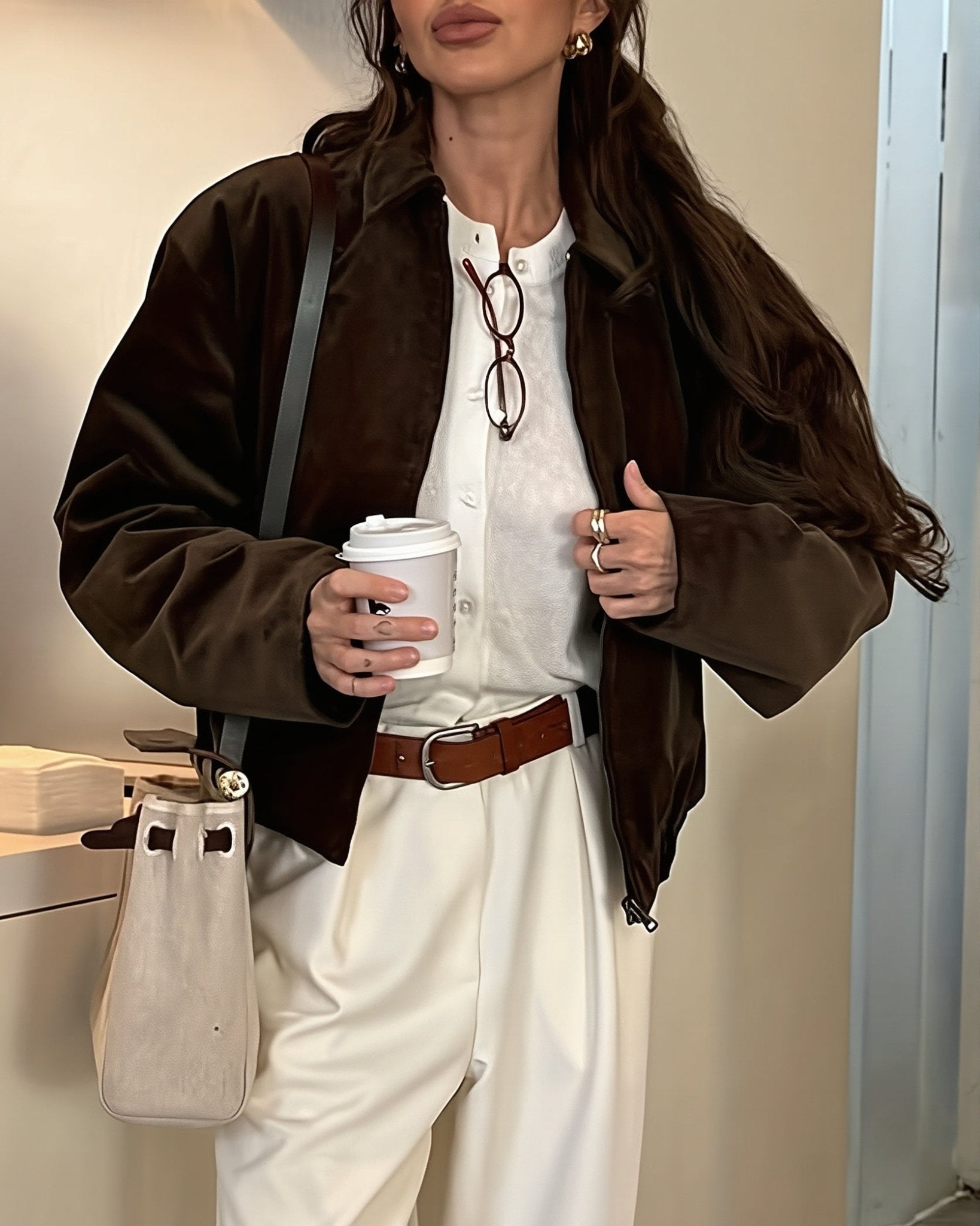 SOERA Nicole Corduroy Bomber Jacket - Jackets - SOERA-181059-COF-XL-22531 Coffee Brown XL