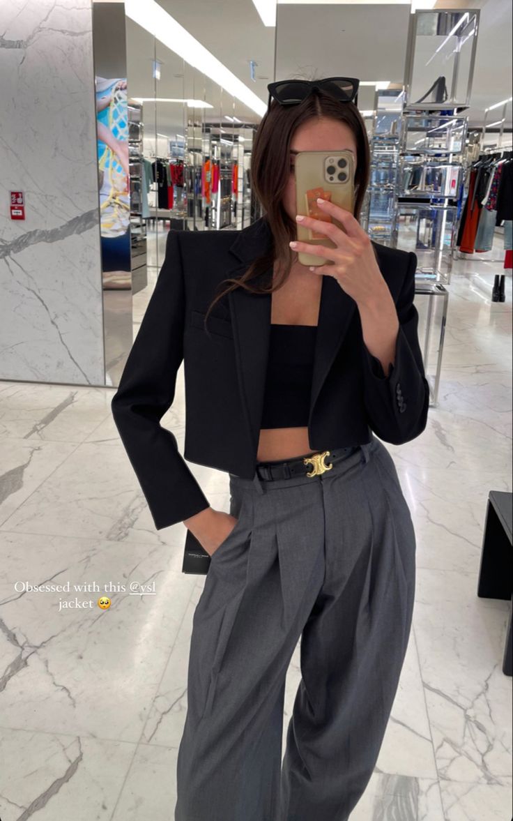 SOERA Olga Padded Cropped Suit Jacket - Jackets - 1005010749500479-;pe1774012026652326058 Black S