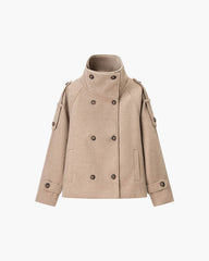 Cappotto Rhea con Colletto alla Coreana e Bottoni