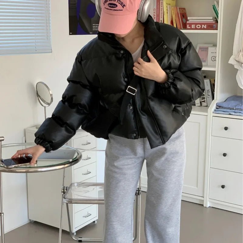 SOERA Samantha Faux Leather Puffer Jacket - Jackets - 3256810074386408-;yH1763625122237475000 White S