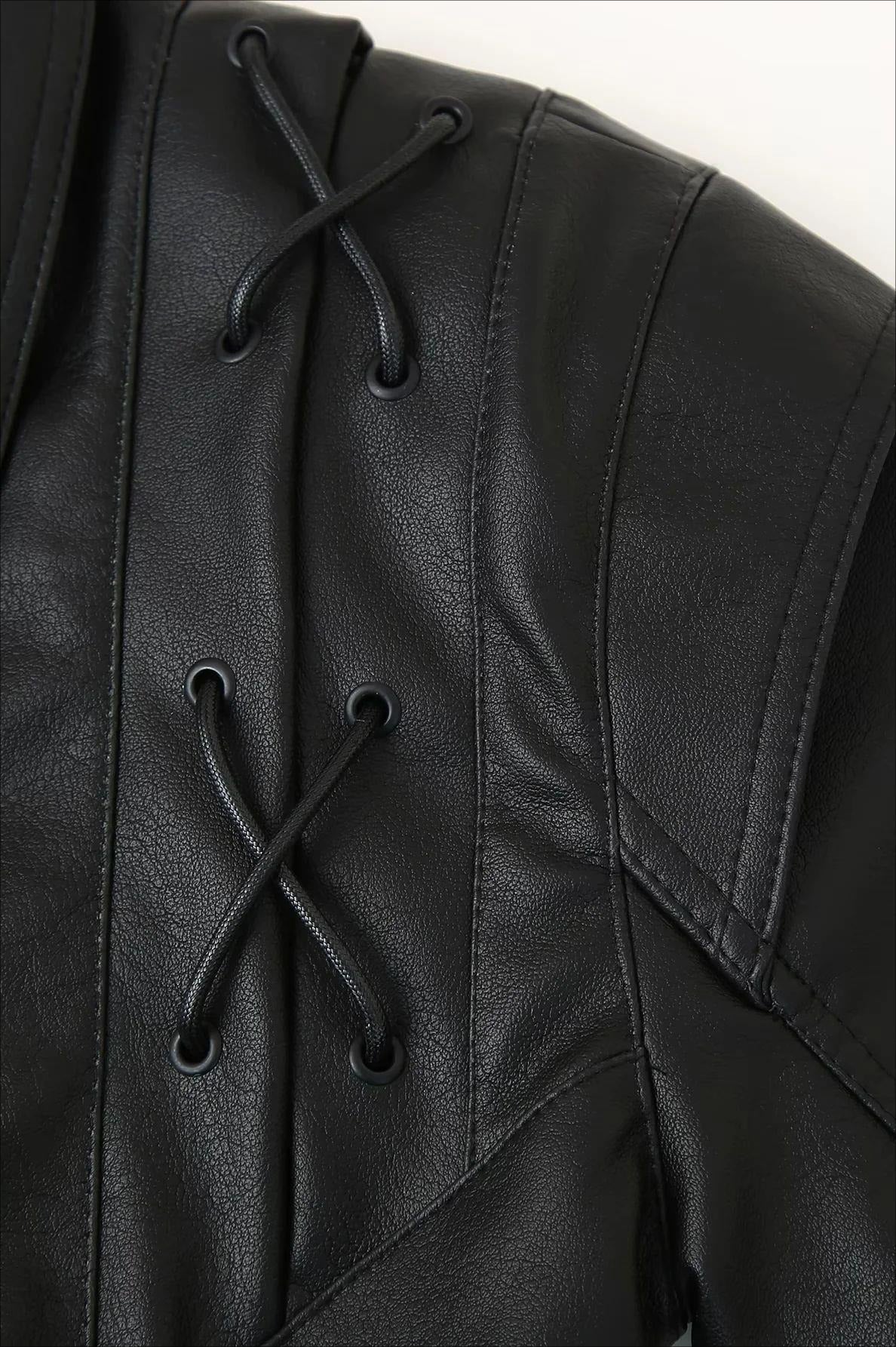 SOERA Zyra Biker Leather Jacket - Jackets - Sx1761546453492101061 Black S