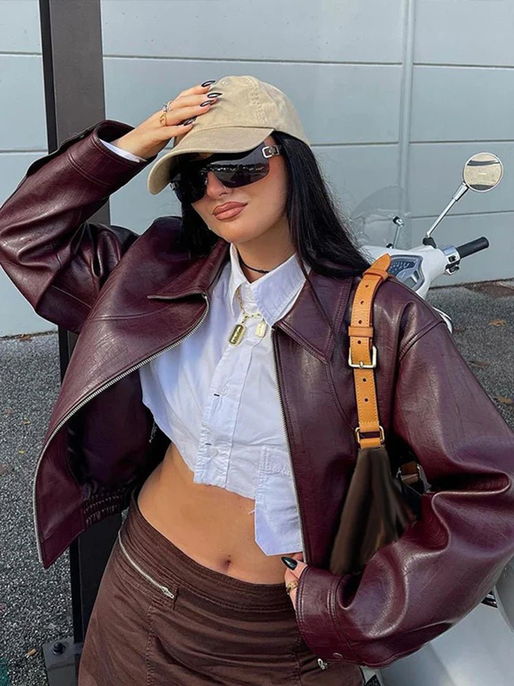 SOERA Erika Zip Up Leather Jacket - Leather Jackets - bP1770344797583888911 S