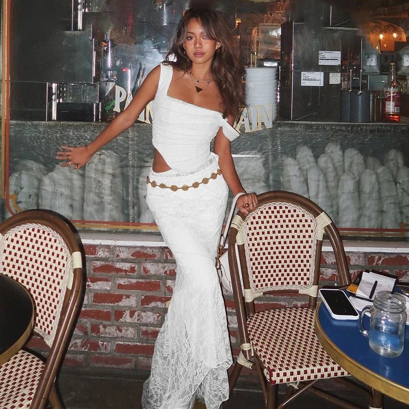 SOERA Esmeralda Lace Maxi Skirt Set - Matching Sets - 1005006072013774-;fX1770739110511892726 White Set XS