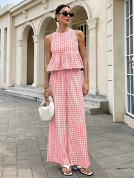 Mei Lattice Ruffled Two-Piece Set