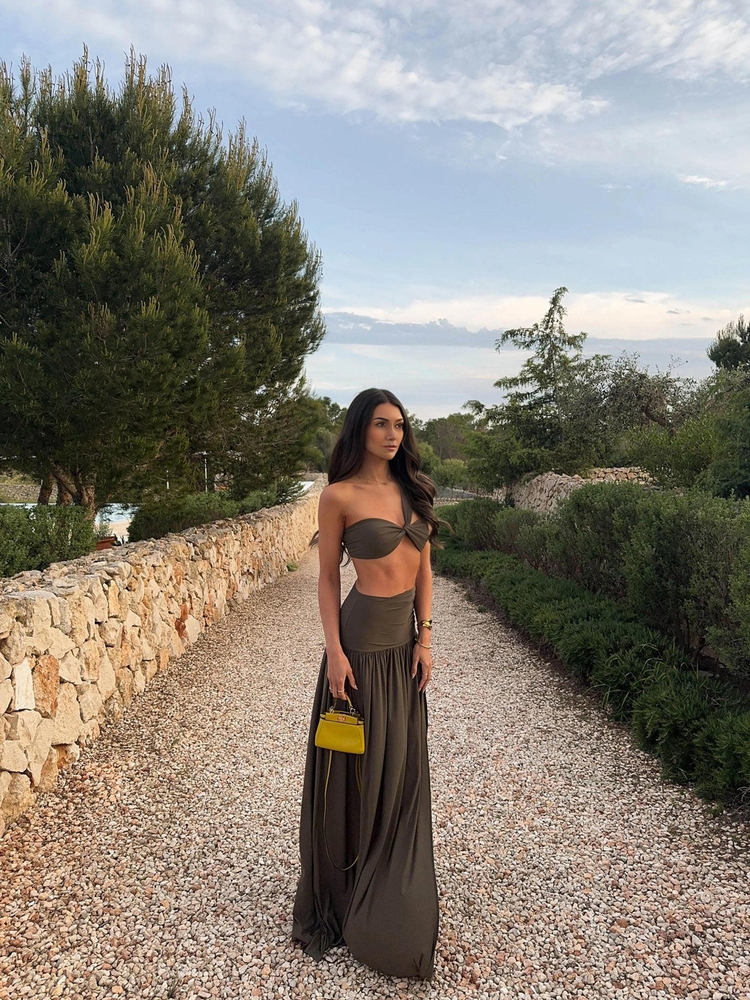 SOERA Miranda Twisted Crop Top Maxi Skirt Set - Matching Sets - SOERA-511363-AST-L-14723 L