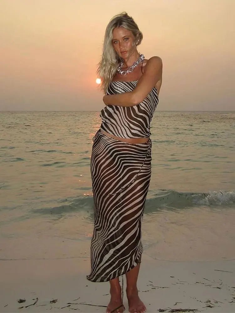 SOERA Savannah Zebra Stripe Mermaid Set - Matching Sets - SOERA-201667-DEF-OS-77475 S
