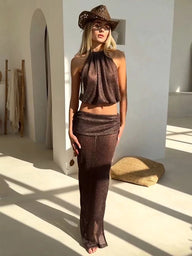 Airet Lace-Up Knit Two-Piece Set