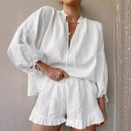 Completo Sabrina shorts a volant