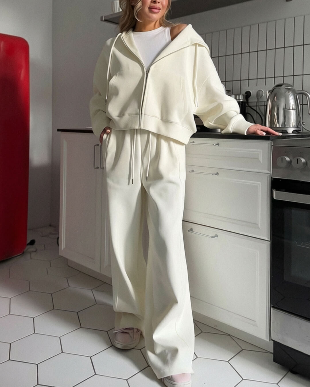 SOERA Two - Piece Zipper Tracksuit Set - Matching Sets - 1005009519310498-;Fr1769414229524569089 Yellow M