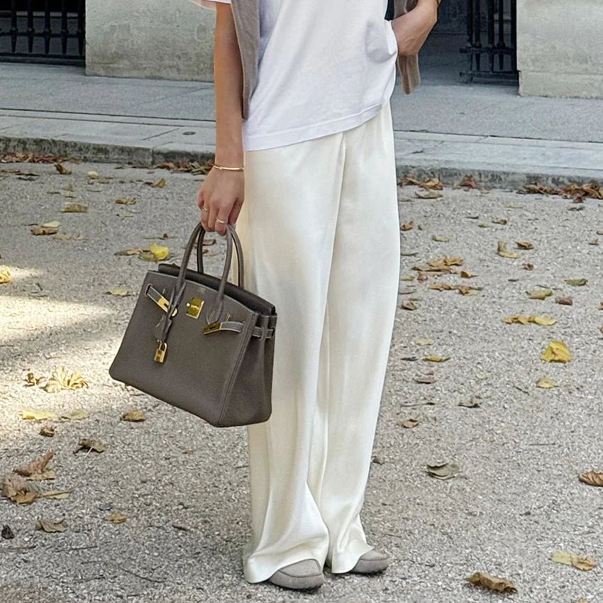SOERA Cameron Satin Flare Leg Pants - Pants - SOERA-926915-BEI-S-80003 Beige S
