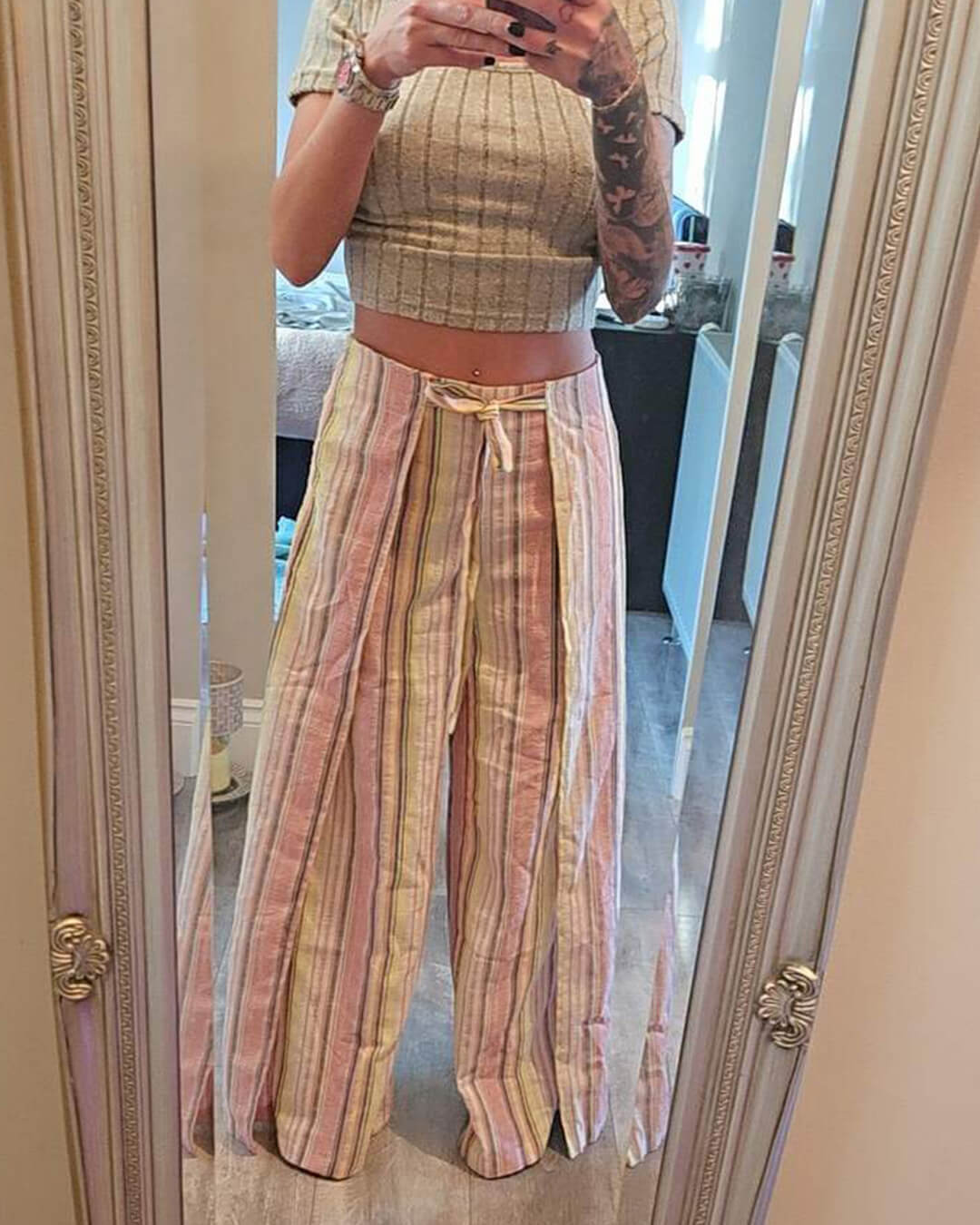 SOERA Sienna Vertical Stripe Trousers - Pants - SOERA-346371-DEF-OS-38981 Pink L