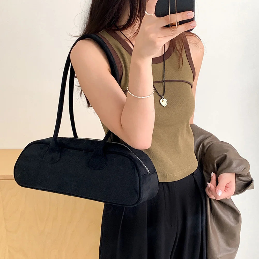 Borsa in suede Pauleen Baguette