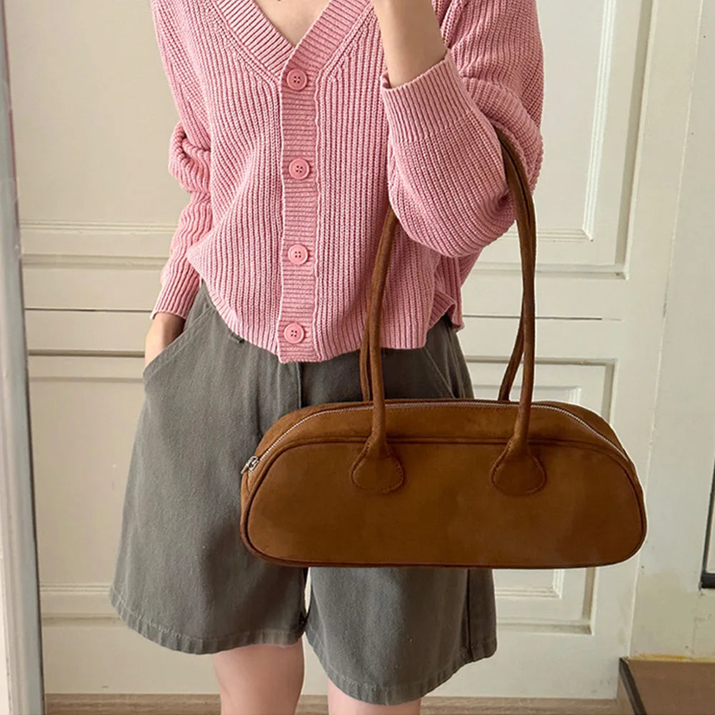 Borsa in suede Pauleen Baguette