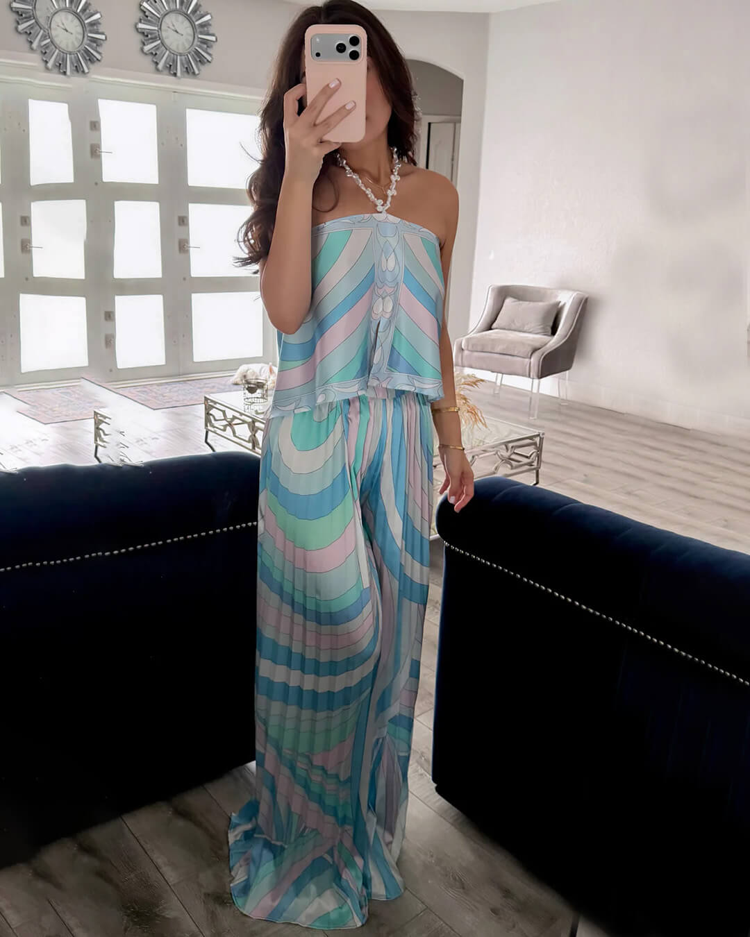 Co-ord Nora pantaloni capri plissettati