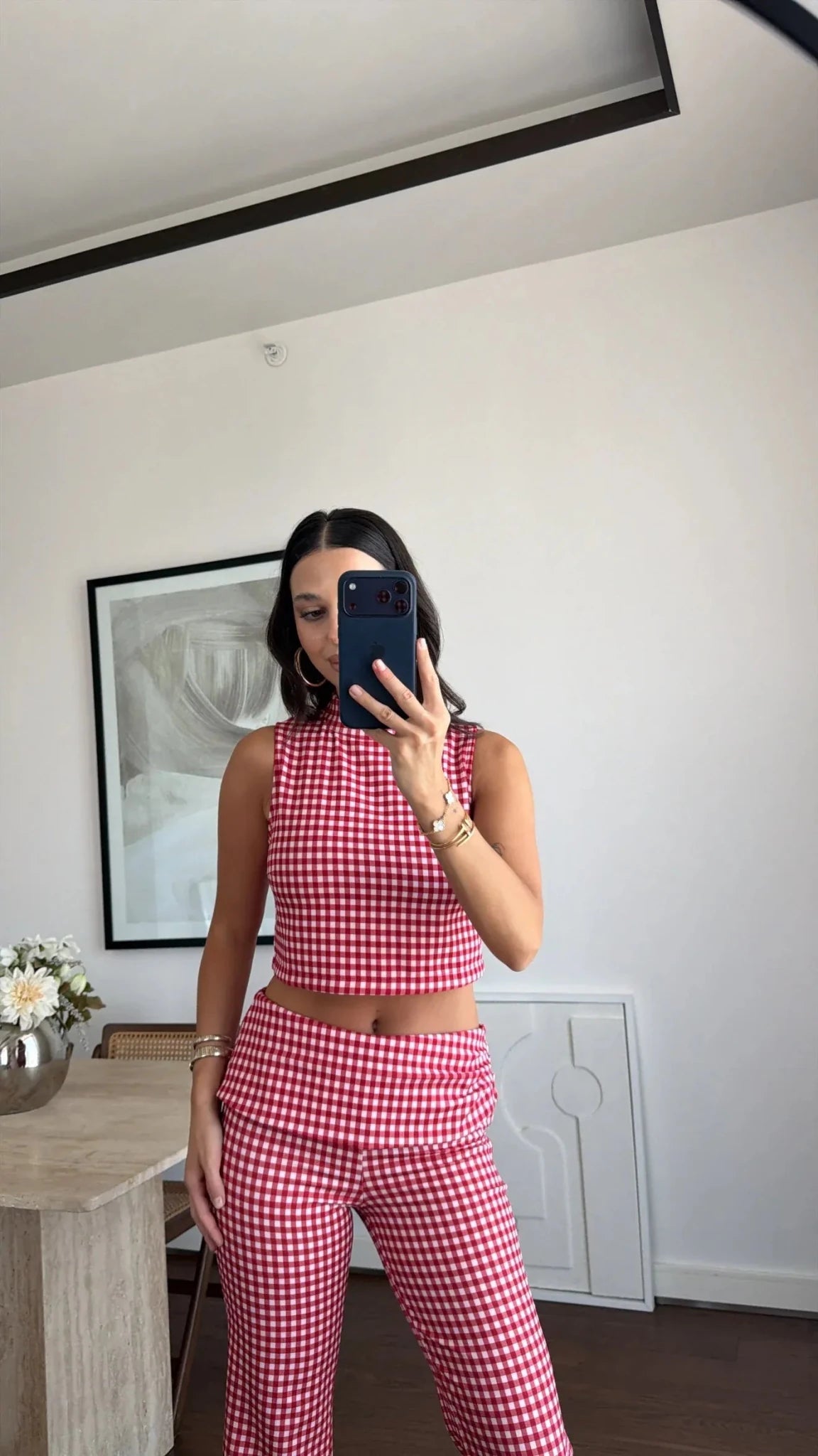 SOERA Sophia Plaid Crop Top Co-Ord Set - Set -  XS