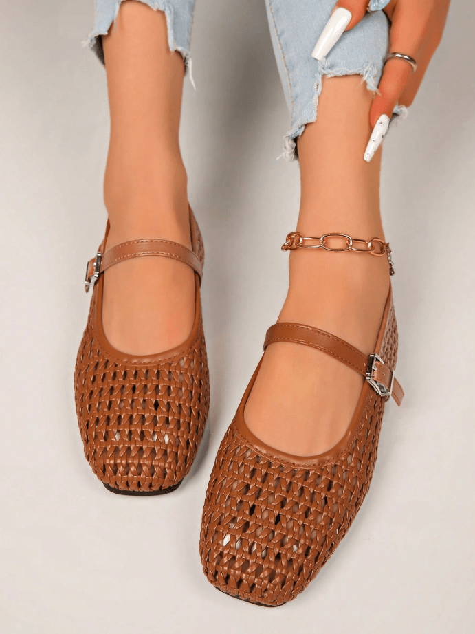 SOERA Beatrice Woven Mesh Mary Jane Flats - Shoes - SOERA-234627-DEF-OS-83043 36