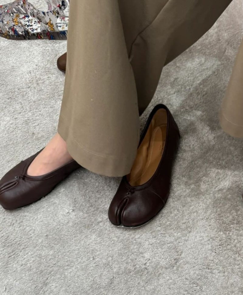 SOERA Bianca Split-Toe Leather Mules - Shoes - SOERA-345411-BRO-41-26243 Brown 41