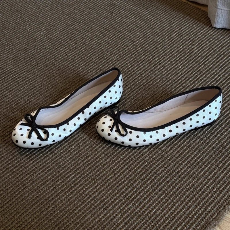 SOERA Georgette Polka Dot Ballet Flats - Shoes -  Brown 35