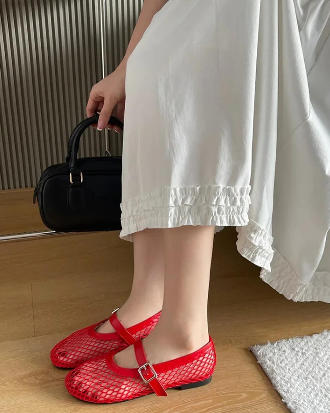 SOERA Laurette Buckled Ballet Flat Shoes - Shoes - 1005010669380270-;Ph1770303444398842368 Red 37