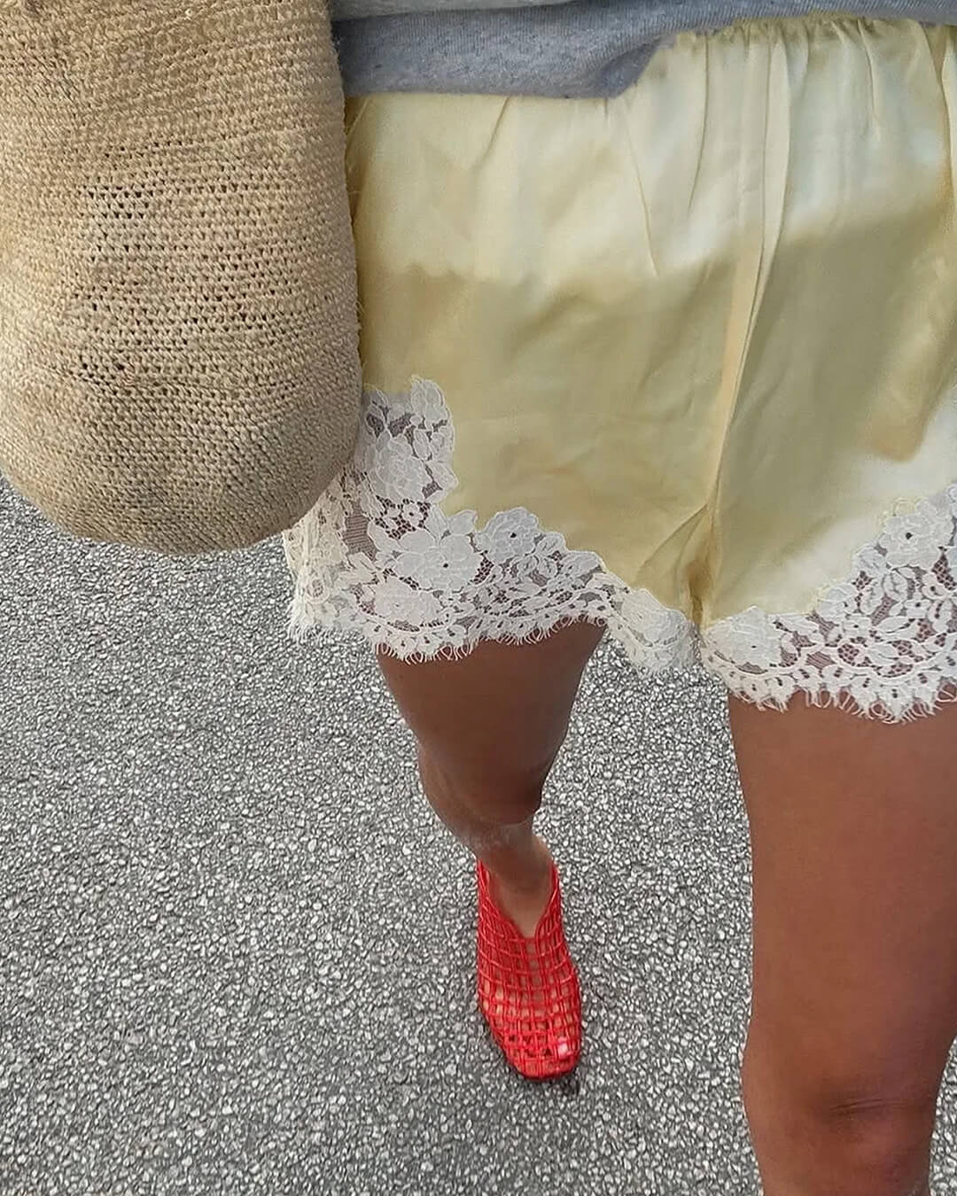 SOERA Laura Lace Patchwork Satin Shorts - Shorts - 1005009770535685-;Rv1774621553229666935 Yellow L