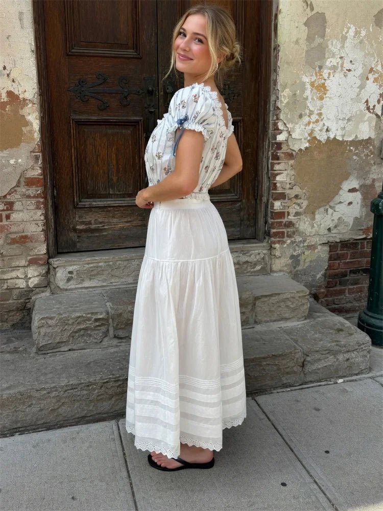 SOERA Blair High - Waist Lace Maxi Skirt - Skirt -  White