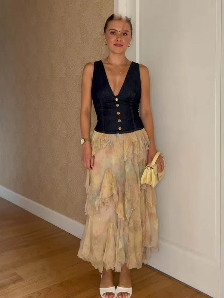 SOERA Serena Tiered Boho Maxi Skirt - Skirt - SOERA-758723-DEF-OS-91587 XS