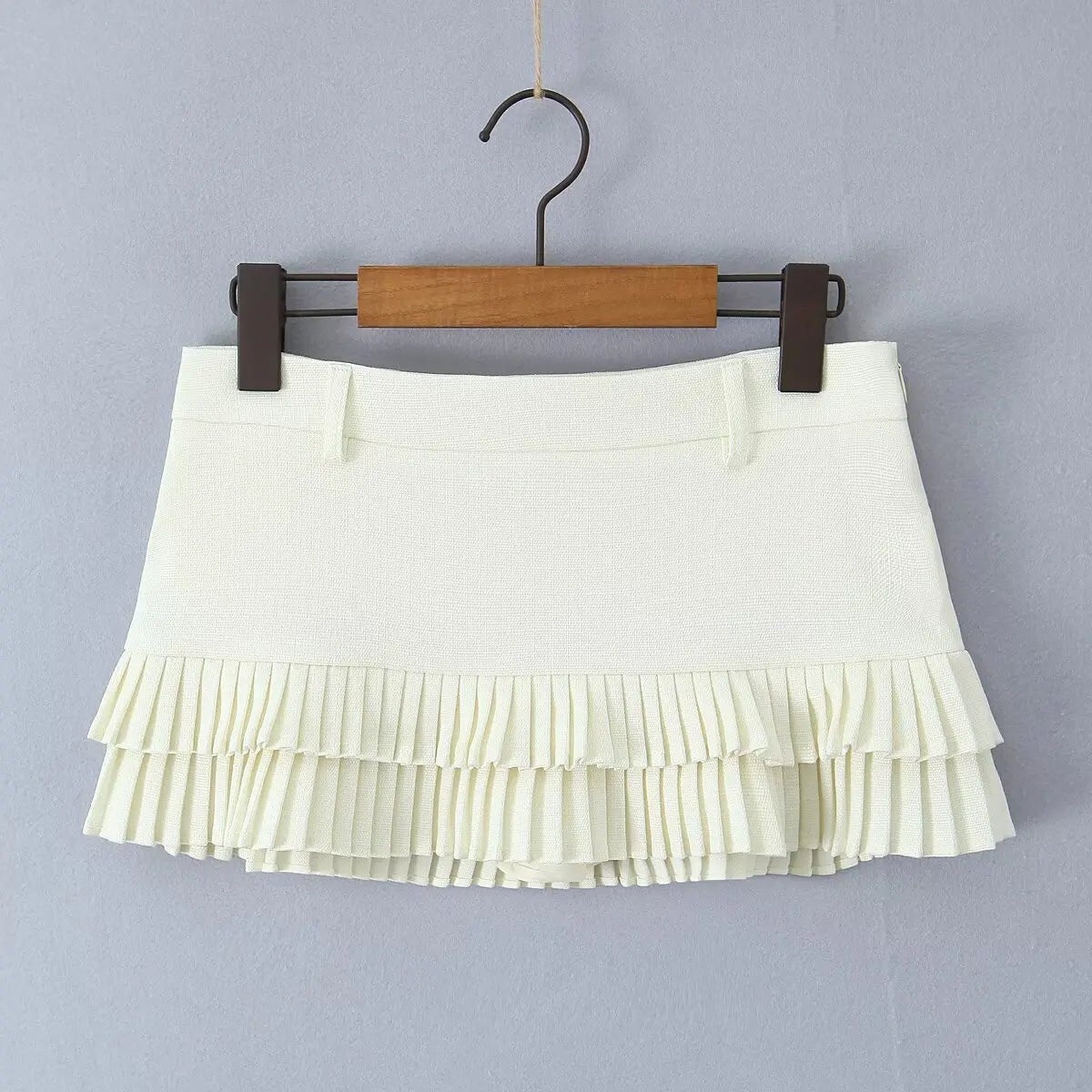 SOERA Bella Low-Waist Pleated Mini Skirt - Skirts -  Beige XS