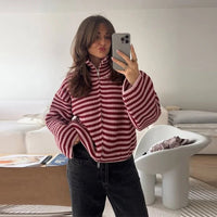 Maglione zip in maglia Simona