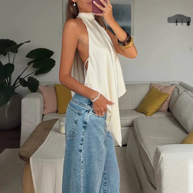 SOERA Elina Backless Halter Top - Top - SOERA-632323-DEF-OS-08777 White S