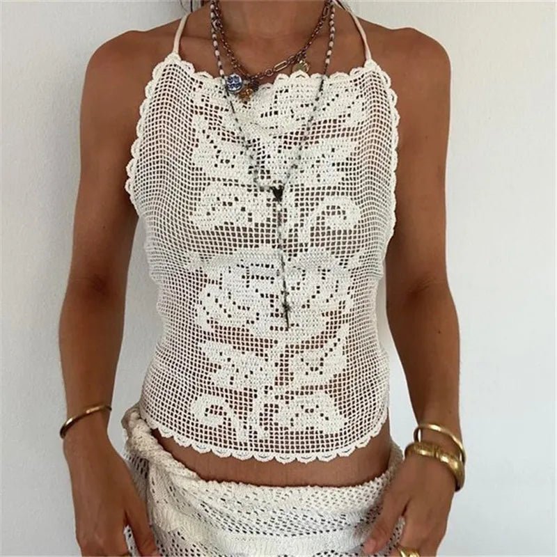 SOERA Indigo Bohemian Crochet Cami Top - Top - SOERA-142019-DEF-OS-27779