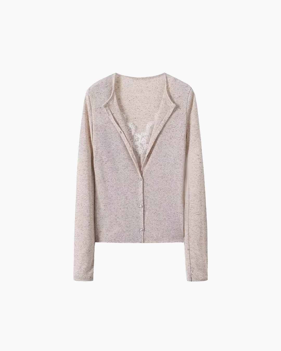 SOERA Ada Paneled Lace Trim Top - Tops - 3256810101410982-;Ho1764703454214268710 Beige S