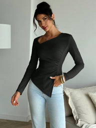 Annie Asymmetrical Long Sleeve Top